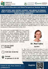 Thumbnail of GRIFE Finnish Education and Global Perspectives Seminar Series II: Educators’ and Center Leaders’ Wellbeing in Finnish Early Childhood Education: Challenges and Insights from Recent Research
